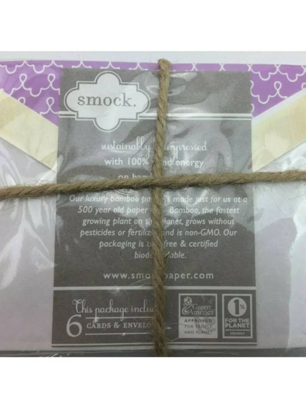 Smock Red Purple Floral Blank Notepad 6 Card Envelope Gift Set 3.5
